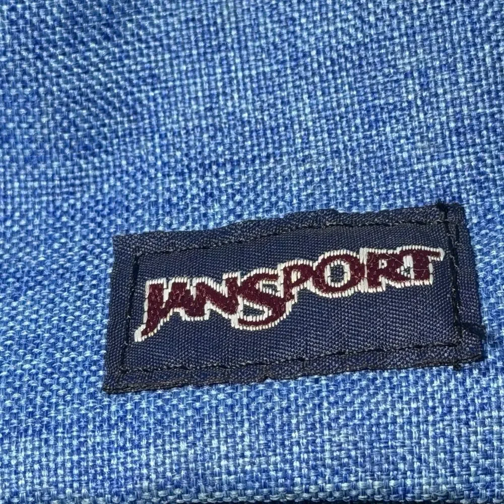 JanSport School Backpack Blue Travel Laptop Front Zip Pocket 16x13x6in